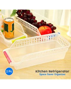 2 Pc Kitchen Refrigerator Space Saver Organizer Slide Shelf Rack Rack Storage