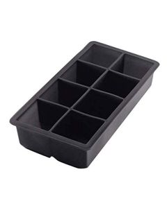 Black 8 Big Cube Giant Jumbo Large Silicone Ice Cube Square Tray Mold Mould