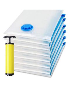 Vacuum Space Saver Reusable Sealer Storage Bags 70 X100 Cm, Pack Of 7, With Suction Pump