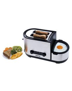 Geepas Bread Toaster Egg Boiler Frying Pan Steam Cooker Powerful 1250W