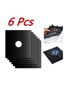 6Pcs Reusable Gas Range Stove Top Burner Protector Liner Cover For Cleaning