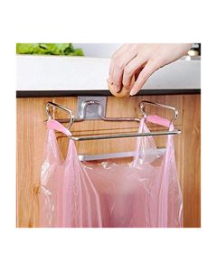 Metal Hanging Garbage Bags Rack Kitchen Wash Cloth Towel Storage Shelf