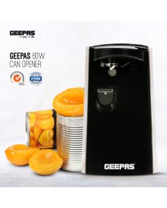Geepas 60W 3-in-1 Can Opener - Can Opener, Bottle Opener and Knife Sharpener
