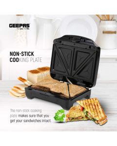 Geepas 3-in-1 Sandwich Toaster, Grill and Waffle Maker, Non-Stick Coating Plate with Indicator Lights