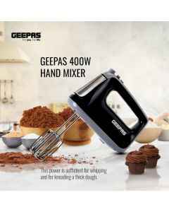 Geepas 400W Professional Food & Cake Hand Mixer for Baking