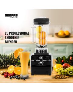 Geepas 2L Professional Smoothie Blender, Multi-Function Ice Blender Crush Grind & 8 Sharp Blades