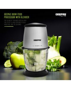 Geepas 300W Mini Food Processor - Food Chopper Shredder, Perfect for Salads & More