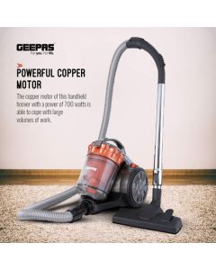 Geepas 700W Vacuum Cleaner Powerful Copper Motor, 4,5 Meters Cord, Low Noise Design