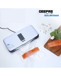 Geepas Vacuum Sealer Machine with 10 Food Sealing Bags for Meat Fruits Vegetables Preservation