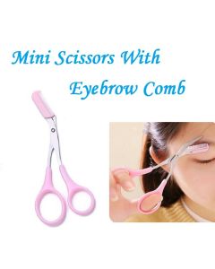 High Quality Mini Scissors With Eyebrow Comb For Fleek Brows-Pink
