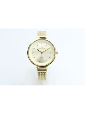 Truth seeker Mesh Band Women's Gold Watch - S11103L-1