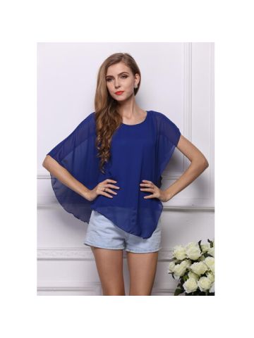 Y&D Women's Fashion Blouse A Line Round Neck Flare Sleeve Floral Pattern Blouse