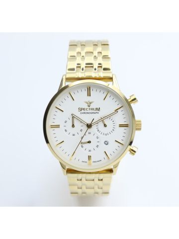 Multidimensional Stainless Steel Men's Gold Watch - S12511M-2