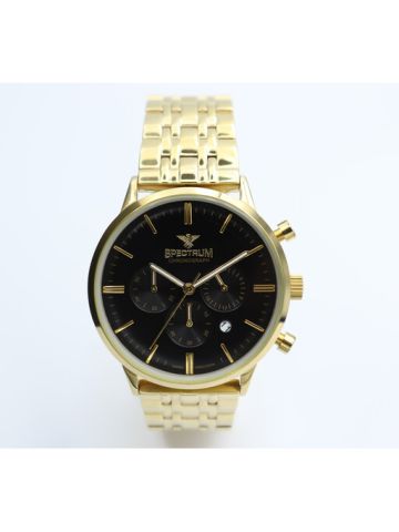 Multidimensional Stainless Steel Men's Gold Watch - S12511M-3