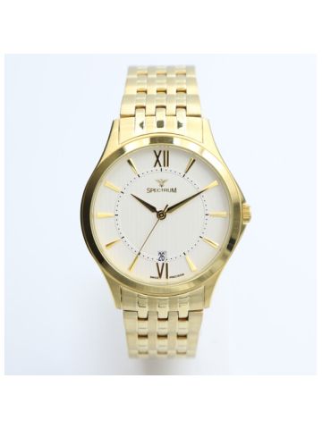 Creative Stainless Steel Men's Gold Watch - 12517M-1