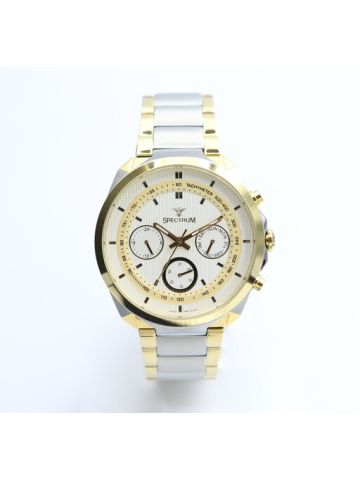Multidimensional Stainless Steel Men's Two Tone Watch - 12555M-3