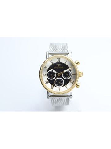 Multidimensional Mesh Band Men's Silver Watch - S12557M-2