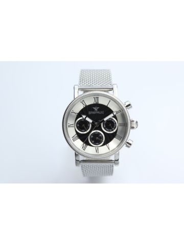 Multidimensional Mesh Band Men's Silver Watch - S12557M-6