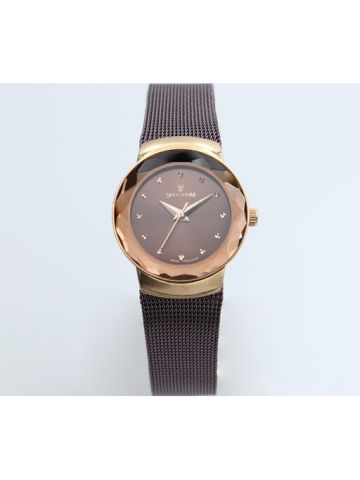 Challenger Mesh Band Women's Brown Watch - S12577L-4