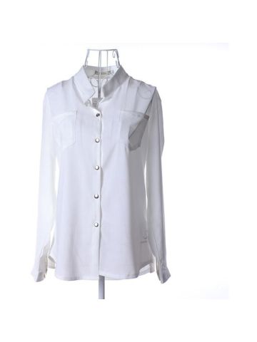 Y&D Shirt Neck Chiffon Material Long Sleeve Blouse For Women Office Style