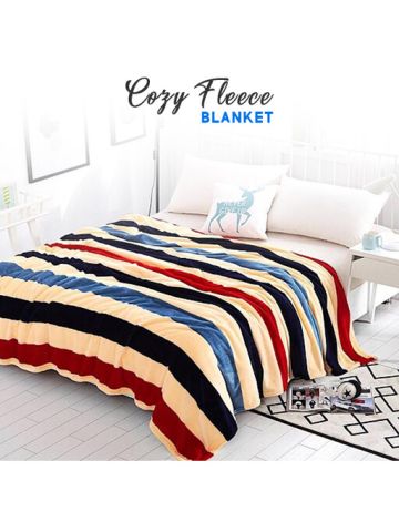 Cozy Fleece Blanket, Striped Design