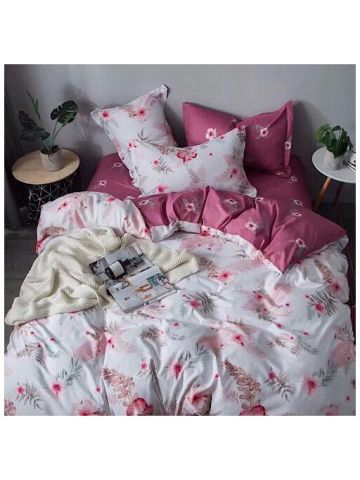 Deals For Less - Single Size , 4-Piece Bedding Set - Pink Floral Design