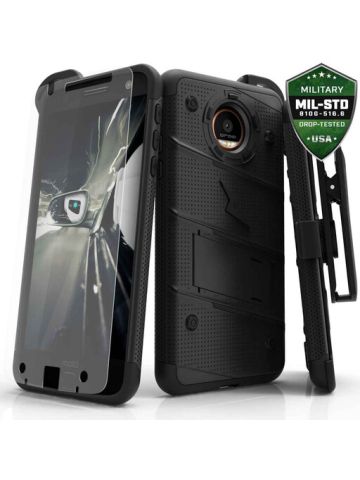 For Motorola Moto Z - BOLT Cover Tempered Glass Screen Protector, Lanyard