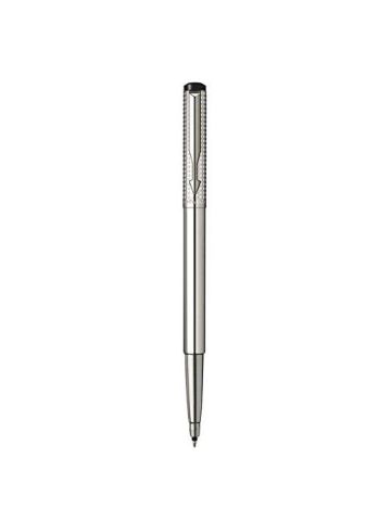 Parker Vector Premium Shiny Stainless Steel Chiselled Blue Rollerball Pen