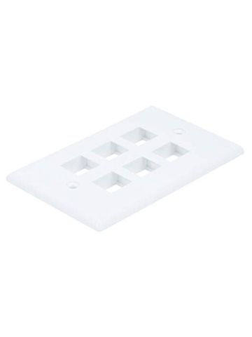 Monoprice 106733 Wall Plate For Keystone 6 Hole, White