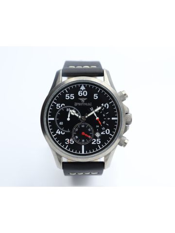 Multidimensional Leather Men's Black Watch - S23019M-2