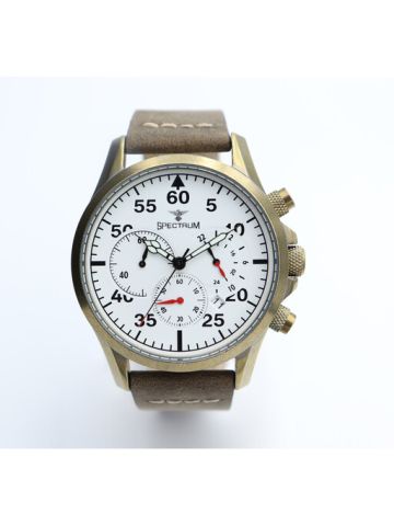 Multidimensional Leather Men's Brown Watch - S23019M-3