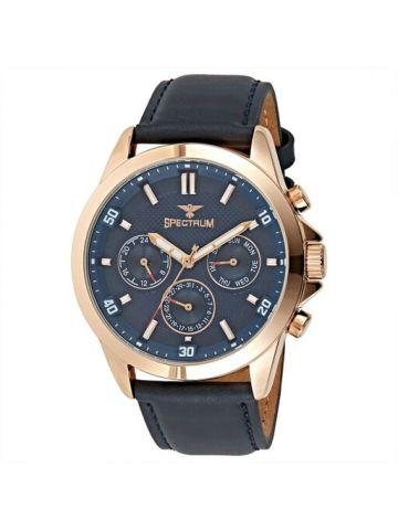 Spectrum Blue Leather Band  Wrist Watch 25156G-1