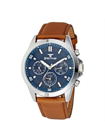 Spectrum Brown Leather Band  Wrist Watch 25156G-5
