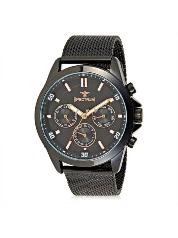 Spectrum Black Stainless Steel Chronograph Wrist Watch, 25156M-1