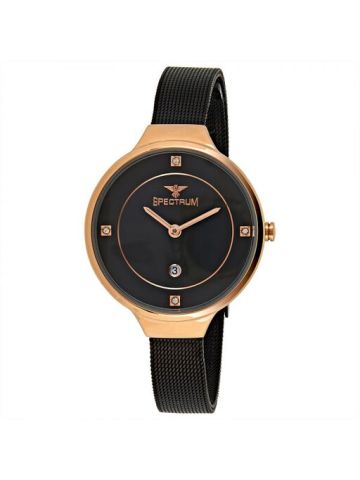 Spectrum Black Mesh Band  Wrist Watch 25159L-6