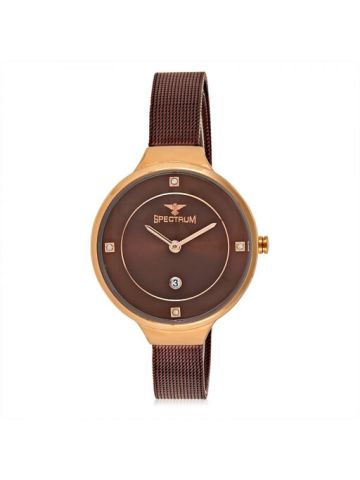 Spectrum Brown Mesh Band  Wrist Watch 25159L-8