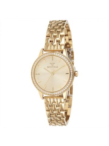 Spectrum Gold Stainless Steel  Wrist Watch 25163L-1 Gold