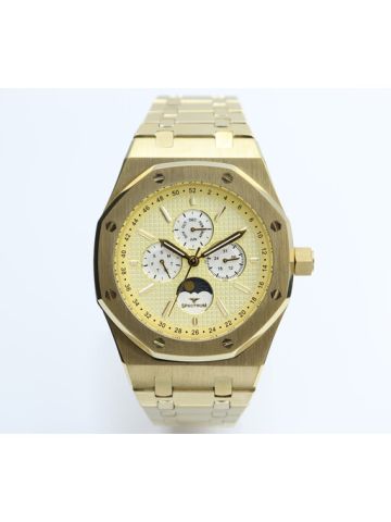 Creative Stainless Steel Men's Gold Watch - 25164M-1