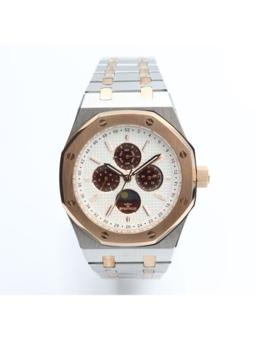 Creative Stainless Steel Men's Two Tone Rose Watch - 25164M-4