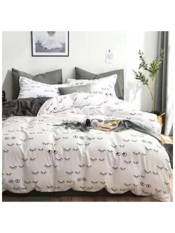 Deals For Less - Single Size , 4-Piece Bedding Set - Black Lashes Design