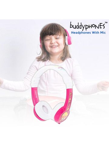 Buddyphones Explore Foldable Headphones With Mic Pink