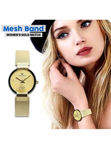 Creative Mesh Band Women's Gold Watch - S15036L-1