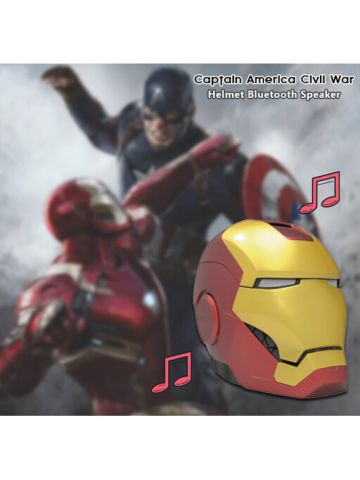 iHome Captain Americ Civil War Iron Man Helmet Bluetooth Speaker