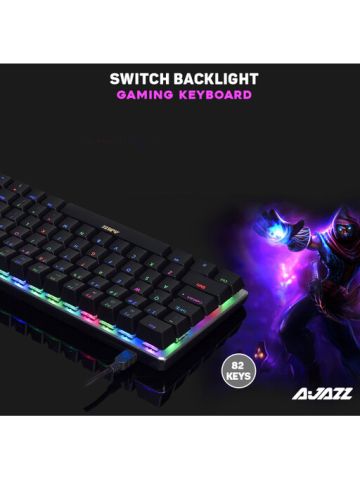 Ajazz Ak33 Blue Switch Backlight Mechaincal Gaming Keyboard 82 Keys