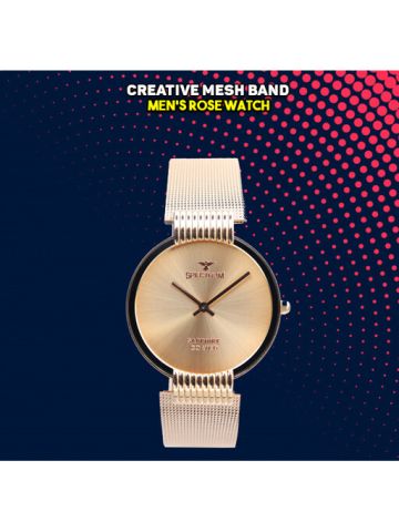Creative Mesh Band Men's Rose Watch - S15036M-3