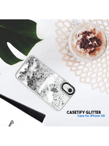 Casetify Glitter Case Silver Clouds For  IPhone XR