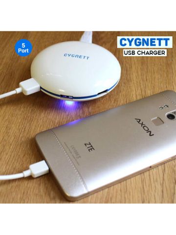 Cygnett Super Charge UFO 5 Port USB Charger, White