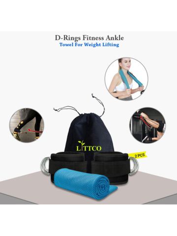 Fitness Ankle Straps Cuffs And One Cooling Towel For Weight Lifting Gym Sports