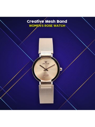 Creative Mesh Band Women's Rose Watch - S15036L-3