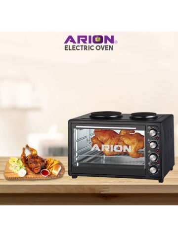Arion Electric Oven With 2 Hot Plates, Black